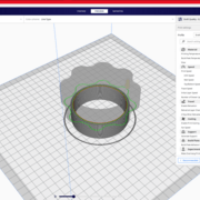Parcours de la buse qui va extruder dans le vide