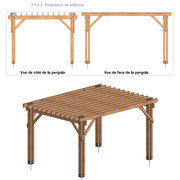 Exemple de poteau moisé pour pergola - Extrait du guide de conception des ouvrages soumis aux intempéries