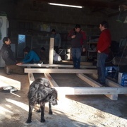 les choses prennent doucement forme sous le regard attentif de mon chien