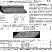 Martinage 1928: pierres à affûter Arkansas et India
