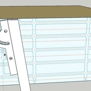 Modélisation de la WorkStation avec un dessin de la façade avant pour les repères