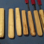 Nouvelle série, petits manches (frêne, chêne vert, houx)
