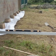 repérage des quatres angles, avec la règle des 3 4 5 !