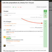 Zone de vote sur les propositions d'un champ d'une fiche collaborative