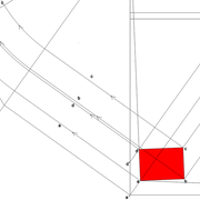 **2/** Pour tracer l'empreinte de pied d’arêtier en devers de pas en plan.