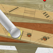 **3/** Nous bûchons les parties femelles, **après les avoir dégrossi avec des perçages au vilebrequin et des mèches **.