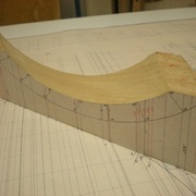 remontée du traçage des coupes et des niveaux de marches en rouge