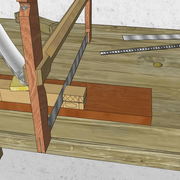 **5b/** Nous scions les parties en queue d'aronde mâles de la traverse .