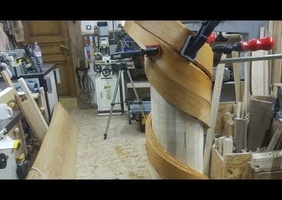 Maquette escalier hélicoïdal lamellé collé par Mathieu David !