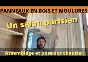 Panneaux et moulures en bois massif pour décorer les murs d'un salon parisien