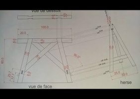 Epure et tréteau de charpente