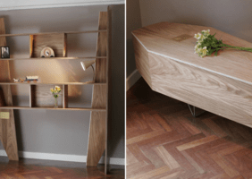 Une  bibliothèque  transformable en cercueil