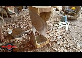 Réalisation  d'un tabouret torsadé