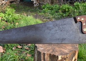 Scie Disston 16, avec rapport sur la rectification de la lame