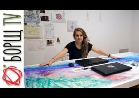 Bureau informatique, plateau époxy