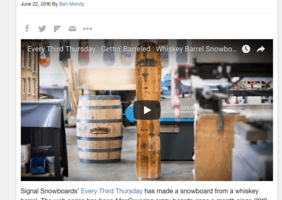 Un snowboard fait à partir d'un tonneau de whiskey!