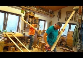 Skis traditionnels en frêne