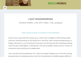 Timothy Wilmots : I quit woodworking