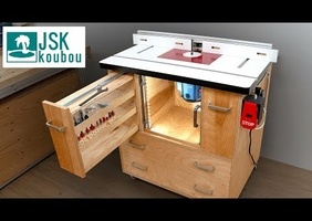 Fabrication d'un meuble pour défonceuse sous table.