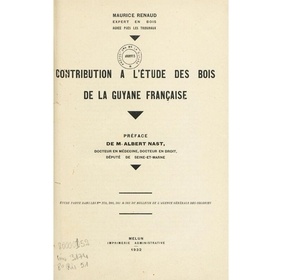 Contribution à l'étude des bois de la Guyane française