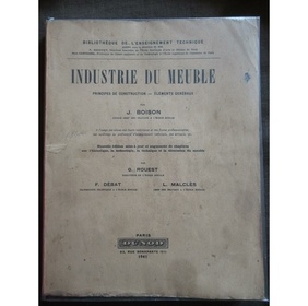 Industrie du meuble. Principes de construction. Éléments généraux