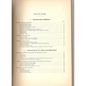 Technologie générale et de spécialité menuiserie ébénisterie