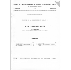 Manuel de la charpente en bois no9. Les assemblages