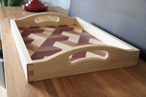 Plateau avec marqueterie
