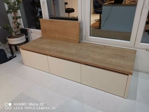 Meuble banquette à dossiers coulissants