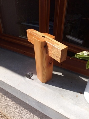 Assemblage menuiserie japonaise trait de Jupiter (Shingiri Daimochi Tsugi)