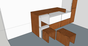 Meuble TV sapelli et MDF