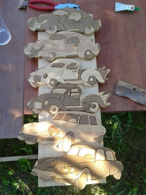 Série de vieilles voitures