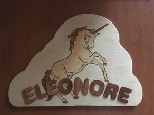 Plaque de porte Licorne