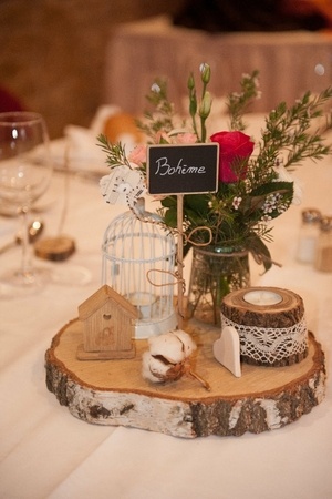 Un centre de table pour notre mariage bohème