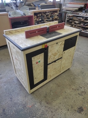 Meuble défonceuse sous table