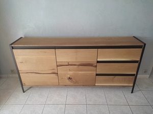 Console en chêne valchromat et fer