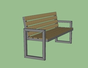 Banc extérieur Bois Métal