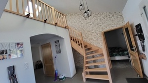 Escalier quart tournant hêtre.