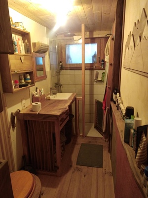 Du bois dans la salle de bain