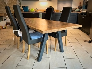 Table à manger Métal/Bois