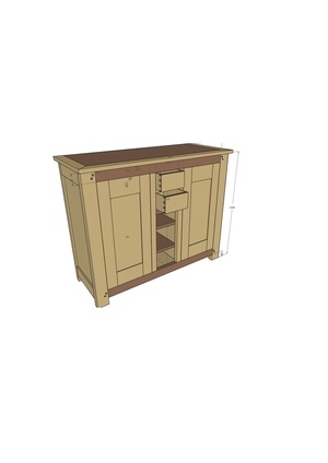 Buffet chêne et noyer