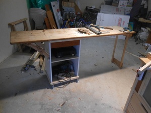 Établi mobile déployé