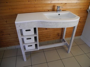 Meuble vasque courbe