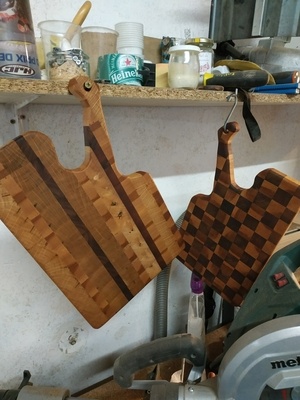 Planche a découper bois de bout pour Noël