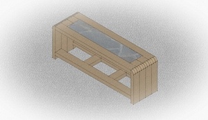Banc avec une assise en ardoise