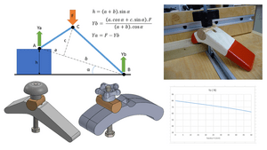 Bride de serrage "hold down clamp" : modélisation + calcul statique + CAO 3D et 2D