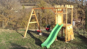 Portique 2 balançoires et Tour médiévale