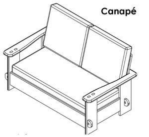 Canapé chataîgnier (démontable et convertible)