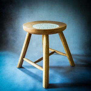 Carved oak stool (2023)