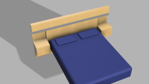 Tête de lit avec chevets et éclairage intégrés